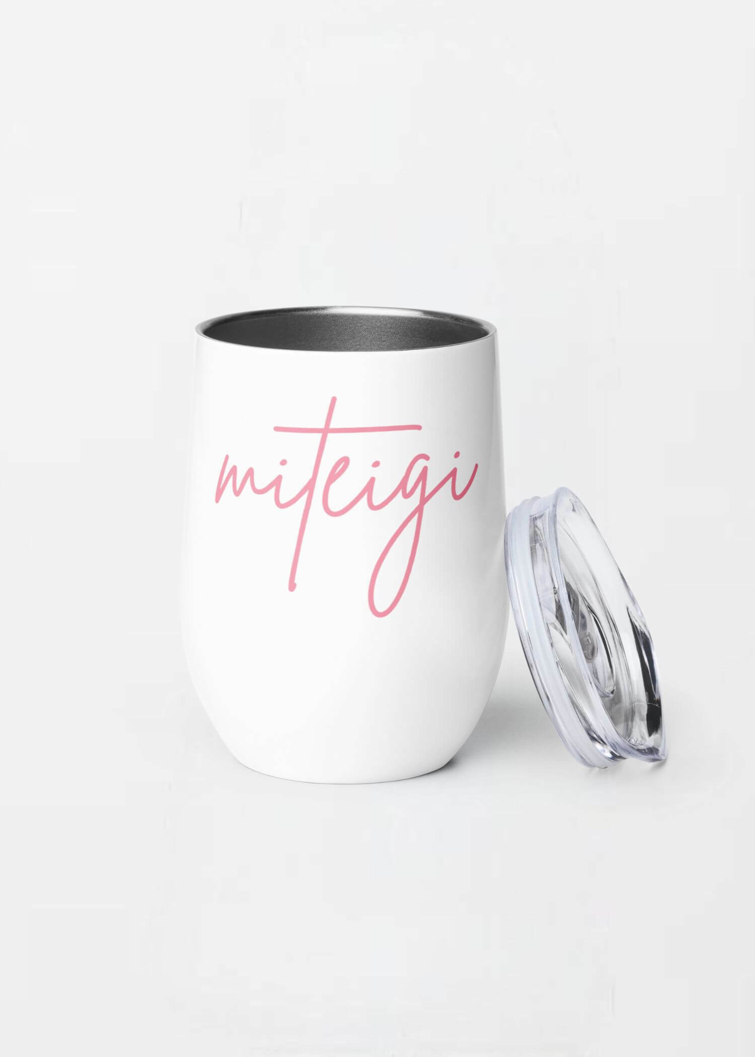 miteigi Tumbler Script Logo petal pink