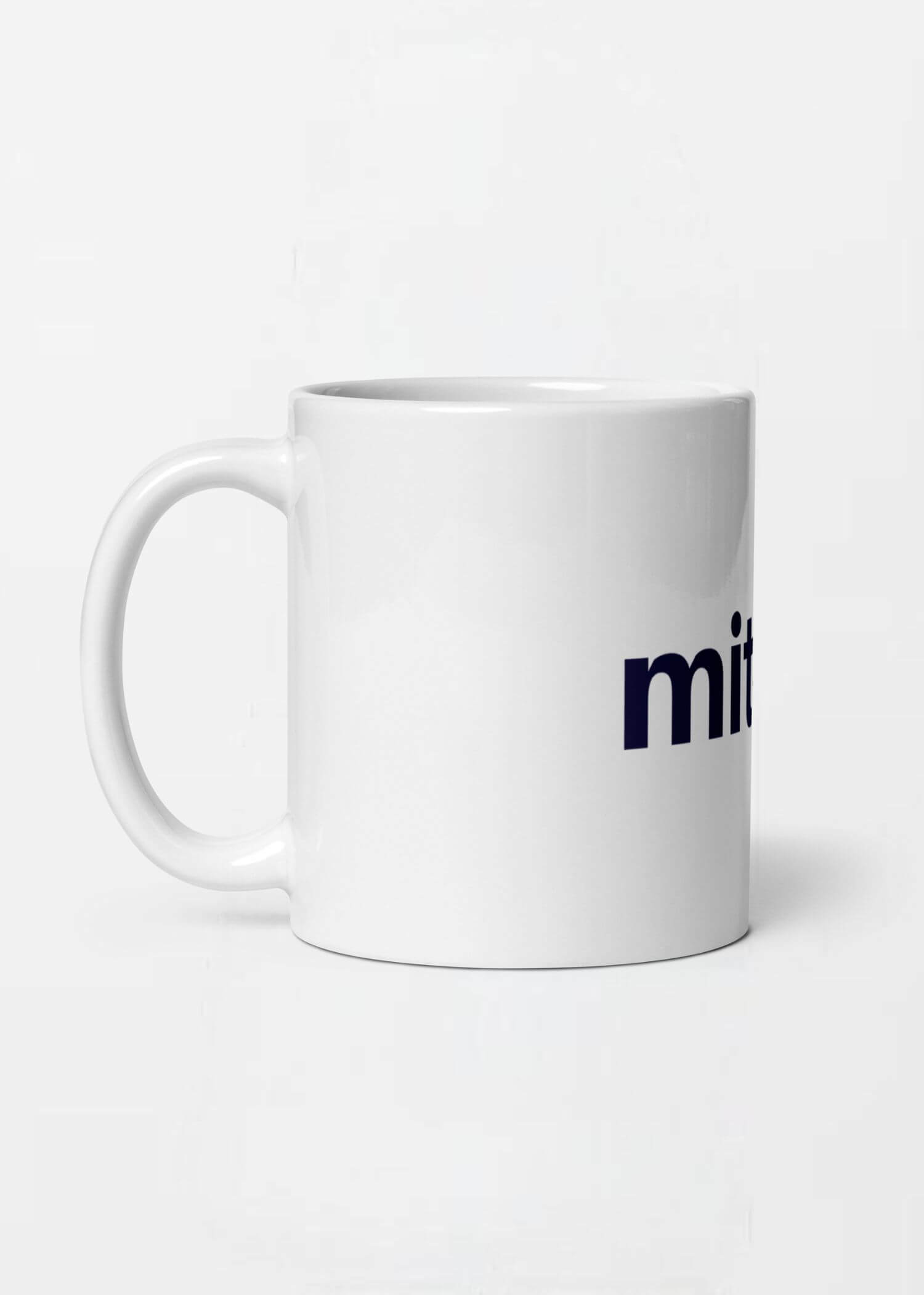 miteigi Logo Mug blue miteigi-logo design ceramic glaze coffee tea, milk drinks mugs drinkware cups in white with blue red pattern 11oz