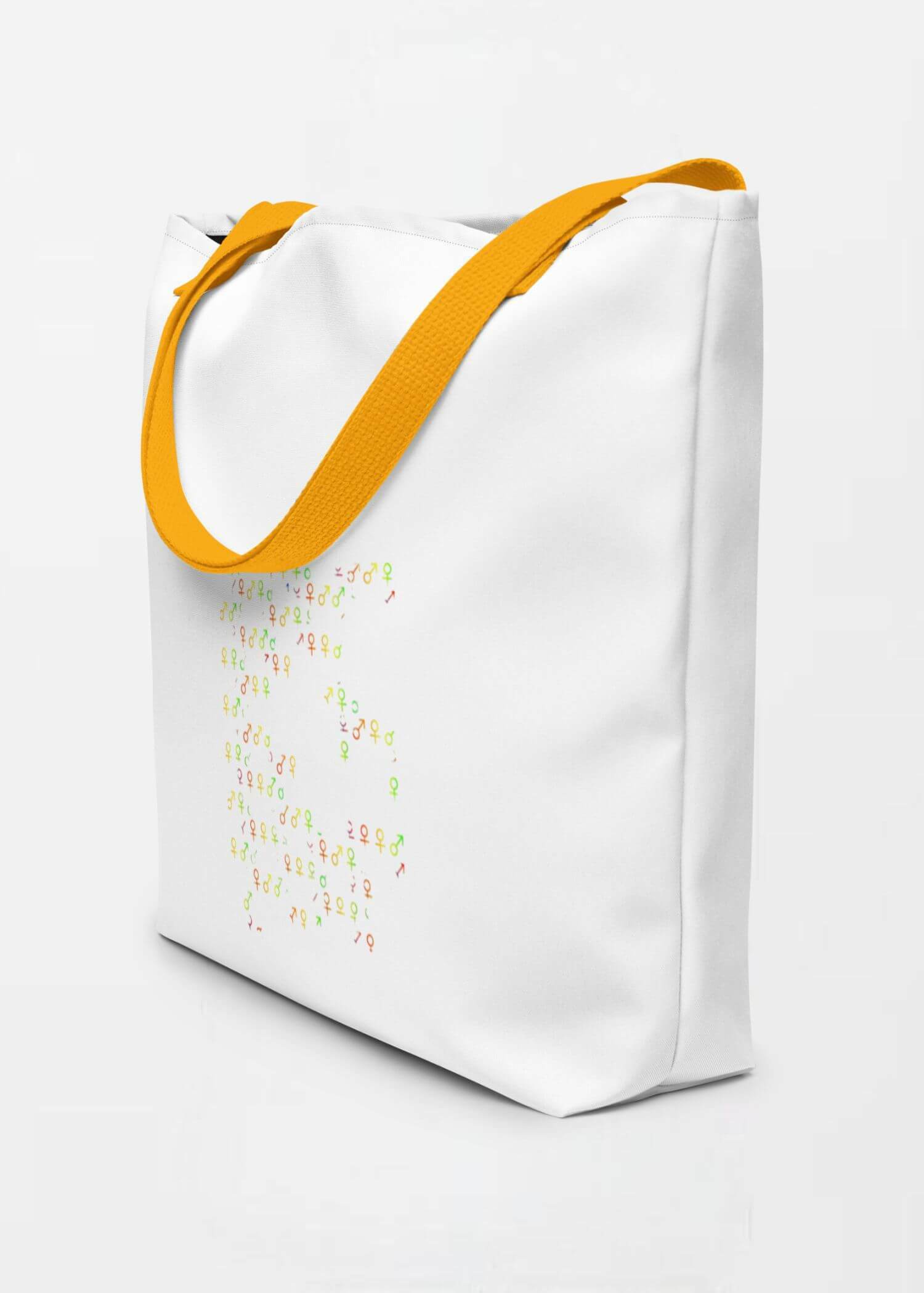 Large Unisex Tote Bag  miteigi Logo Branded product item miteigiYūki Fitness Sports Activewear by miteigi products brand items luggage baggage bags multicolor White yellow