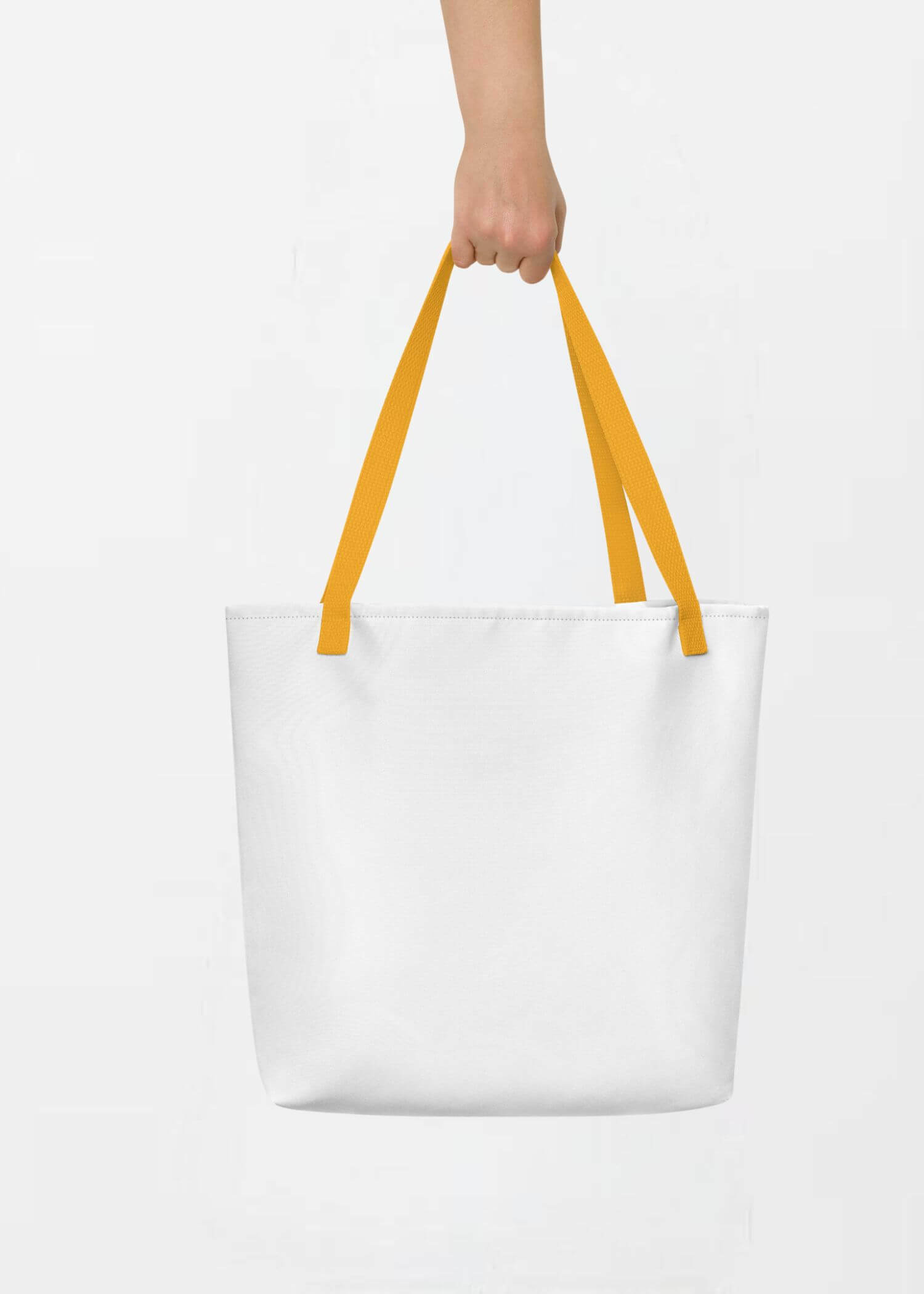 Large Unisex Tote Bag  miteigi Logo Branded product item miteigiYūki Fitness Sports Activewear by miteigi products brand items luggage baggage bags multicolor White yellow