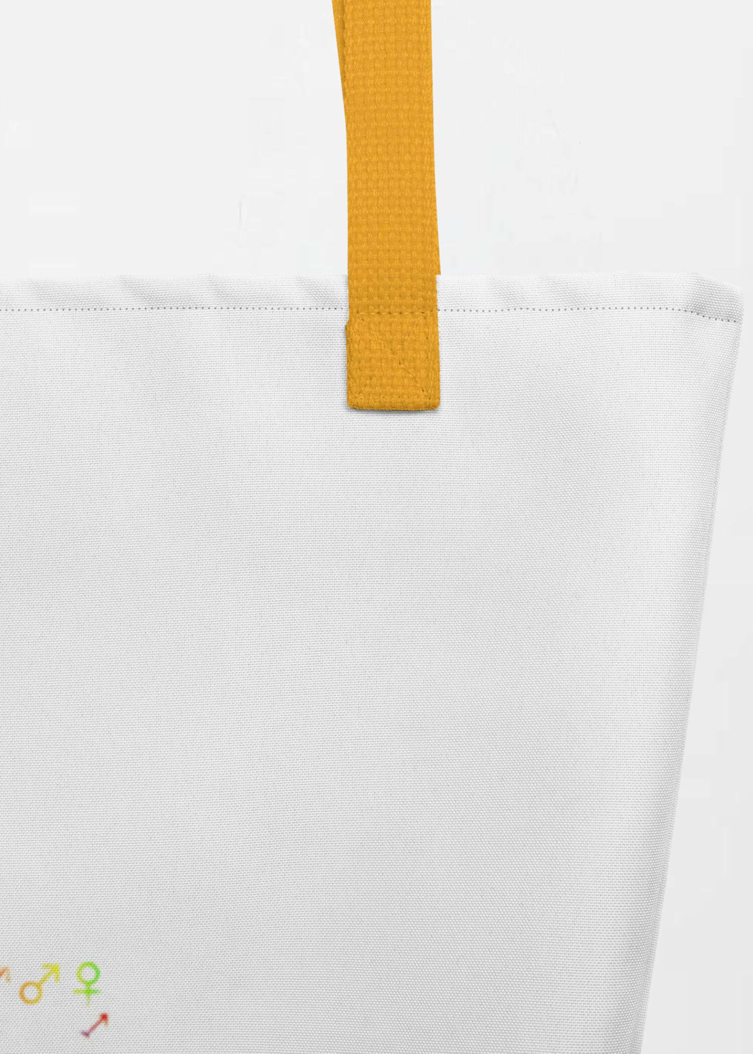 Large Unisex Tote Bag  miteigi Logo Branded product item miteigiYūki Fitness Sports Activewear by miteigi products brand items luggage baggage bags multicolor White yellow