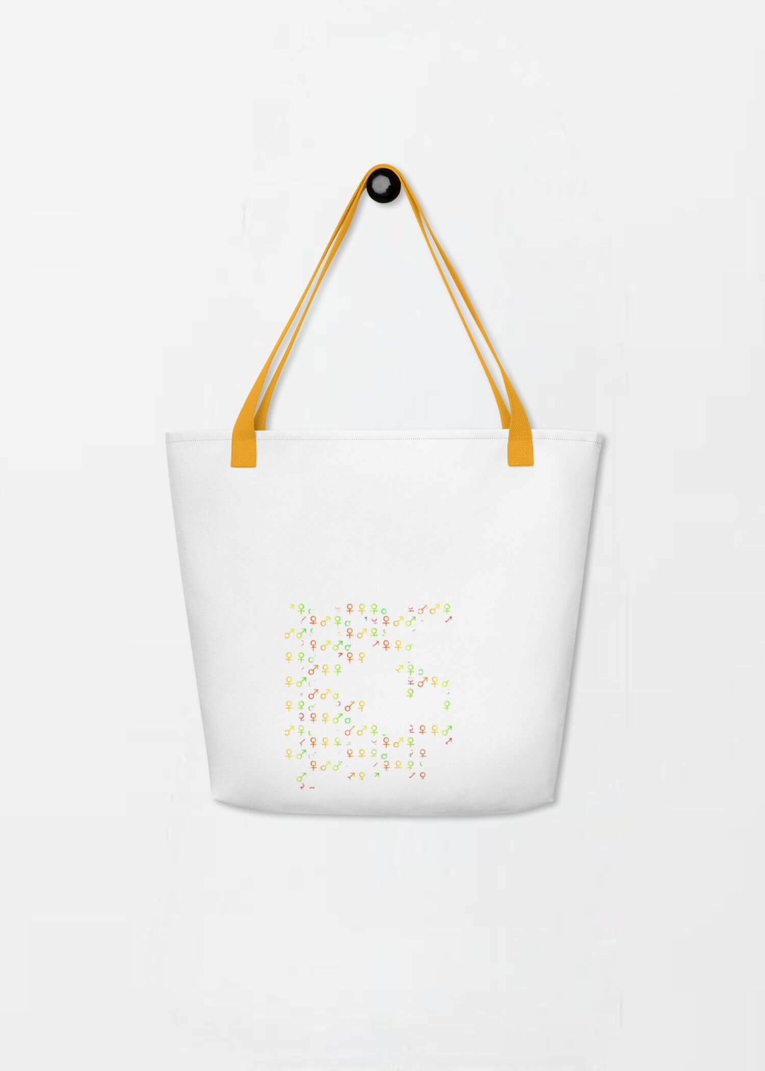 Large Unisex Tote Bag  miteigi Logo Branded product item miteigiYūki Fitness Sports Activewear by miteigi products brand items luggage baggage bags multicolor White yellow