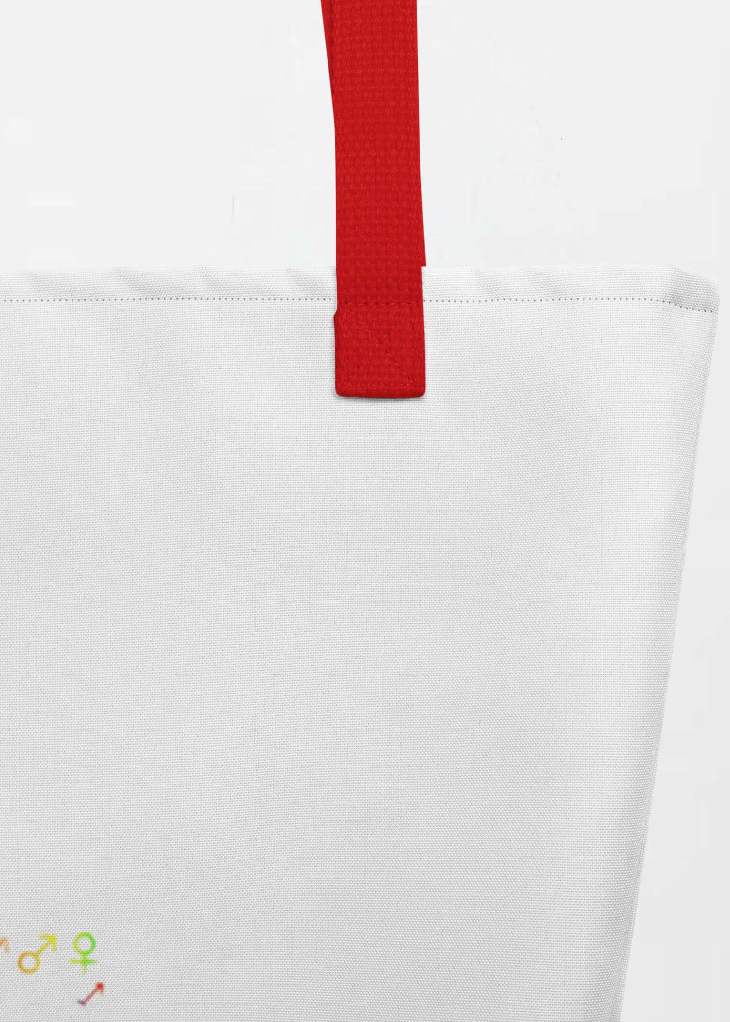 Large Unisex Tote Bag  miteigi Logo Branded product item miteigiYūki Fitness Sports Activewear by miteigi products brand items luggage baggage bags multicolor White red
