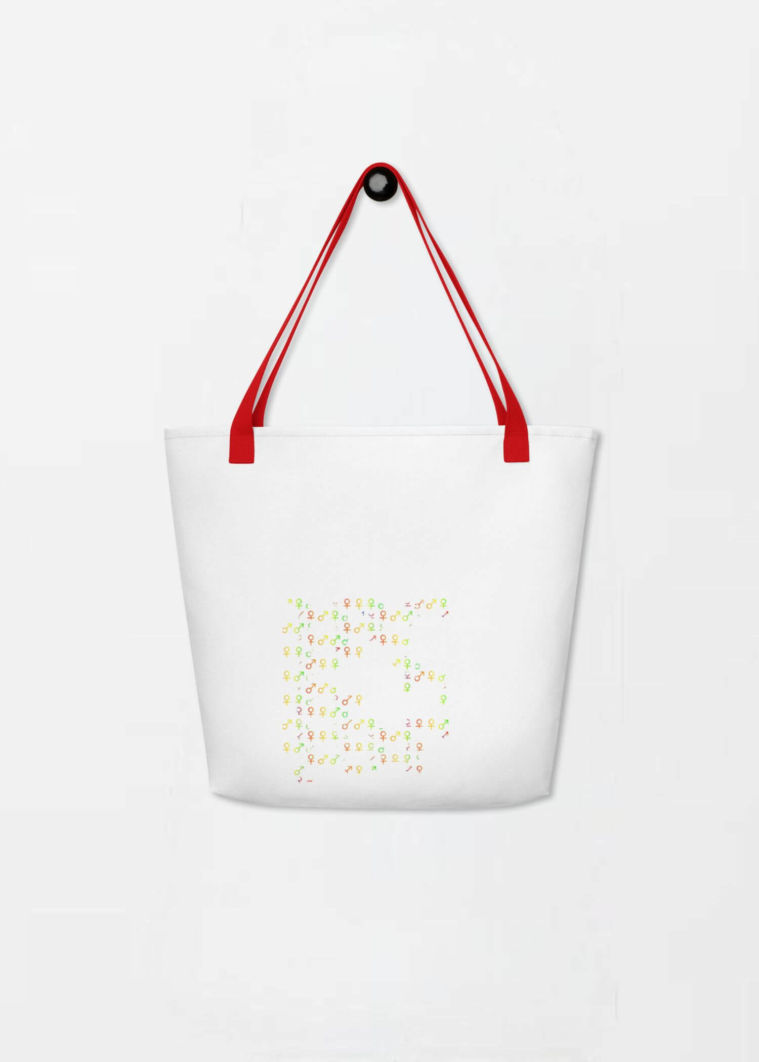 Large Unisex Tote Bag  miteigi Logo Branded product item miteigiYūki Fitness Sports Activewear by miteigi products brand items luggage baggage bags multicolor White red