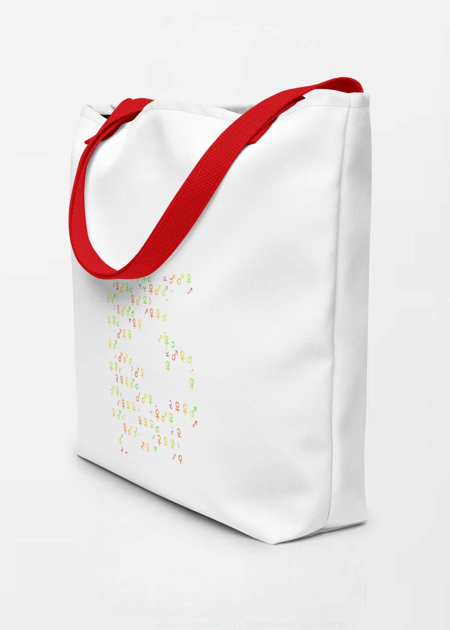 Large Unisex Tote Bag  miteigi Logo Branded product item miteigiYūki Fitness Sports Activewear by miteigi products brand items luggage baggage bags multicolor White red