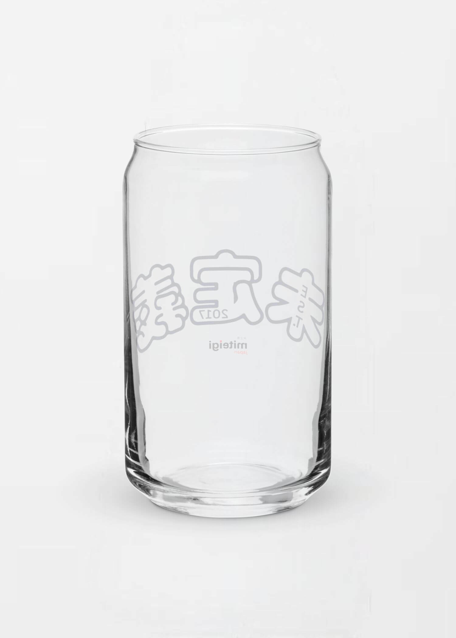 Can-Shaped Arch Logo Glass Tumbler EST. 2017  Drinks Glass wine, juice, milk drinking glasses miteigi-Logo branded product item tumblers Glassware Transparent clear with black pattern