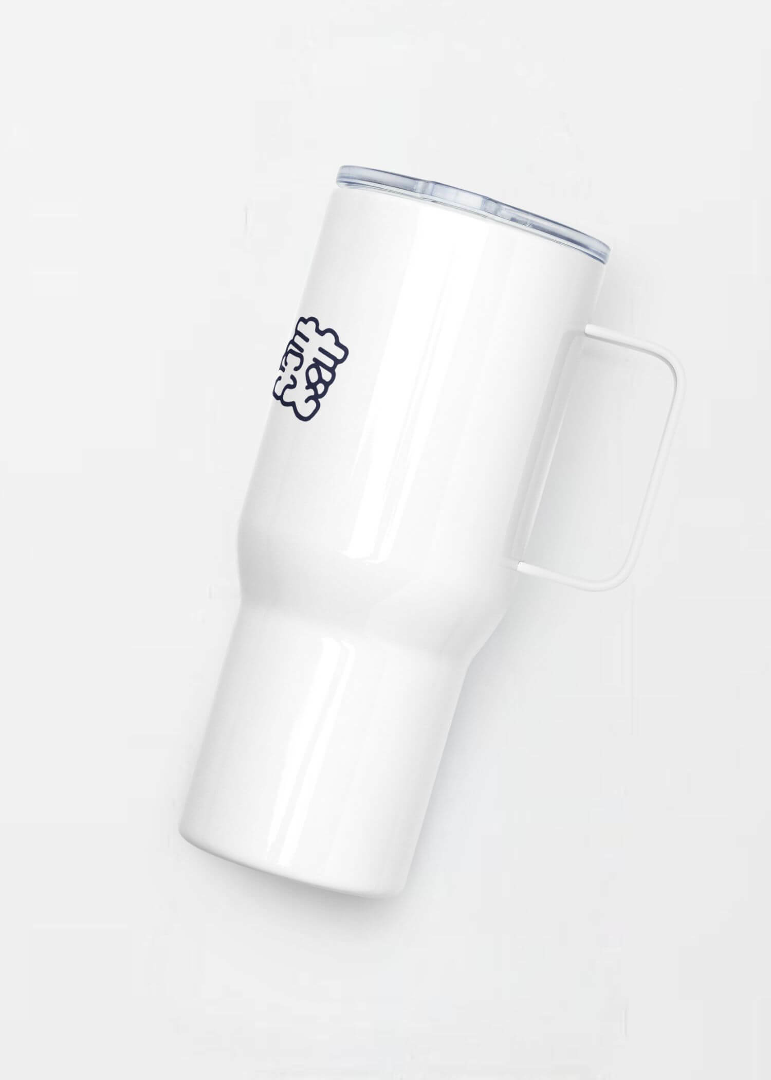 Travel Mug Arch Logo EST. 2017   with handle Outdoors Fitness Sports Activewear by miteigi Branded product item Mugs Drinks containers