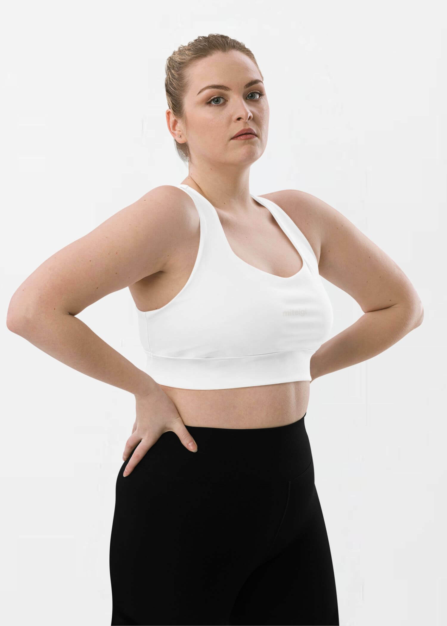 Longline Sports Bra miteigi Logo     Branded product item Fitness Sports Activewear by miteigi products brand items gym yoga bras