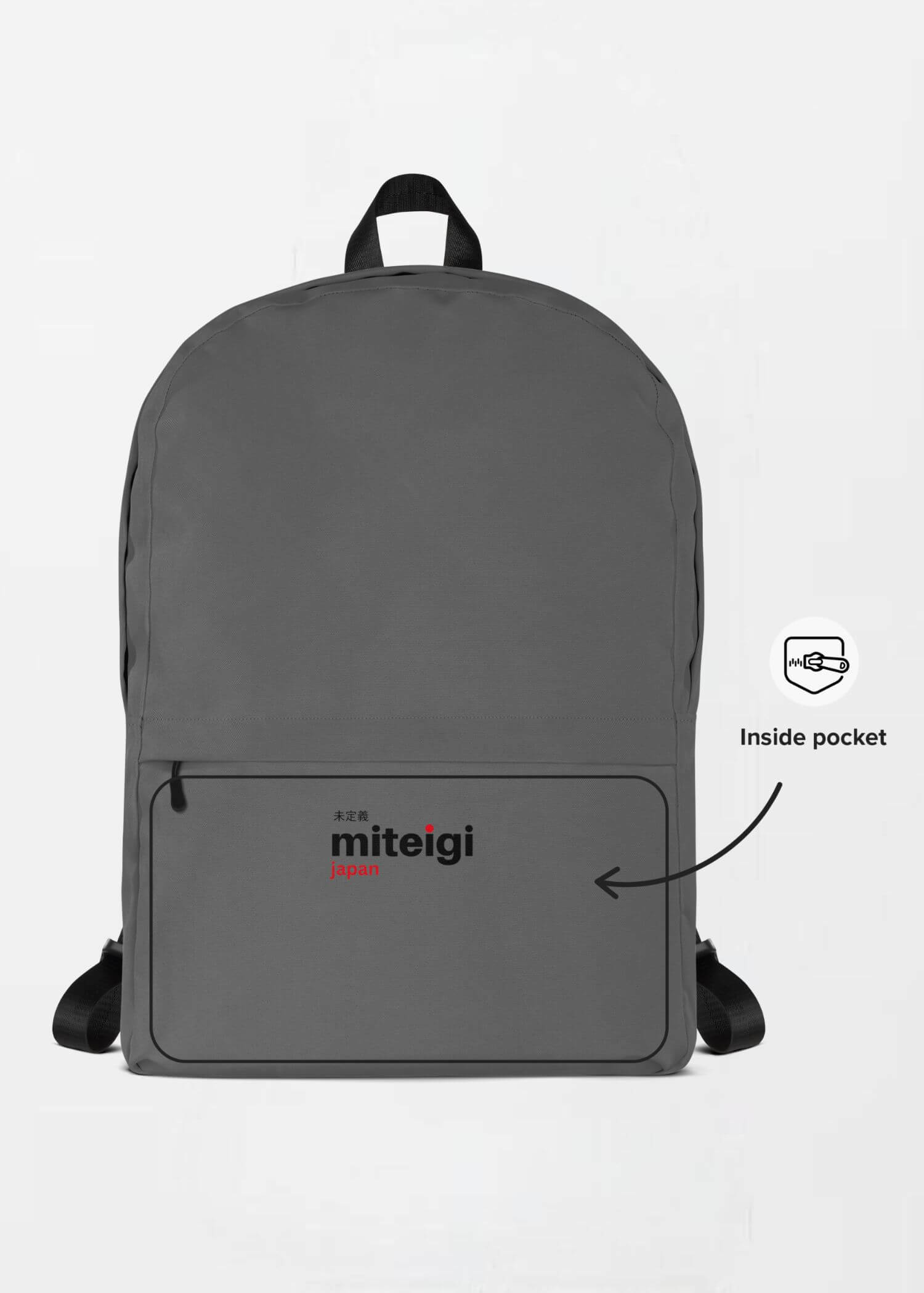 Backpack miteigi Logo charcoal      Outdoors Fitness Sports Activewear by miteigi products platinum brand items luggage travel vacation getaway holiday workwear baggage everyday bags Gray grey