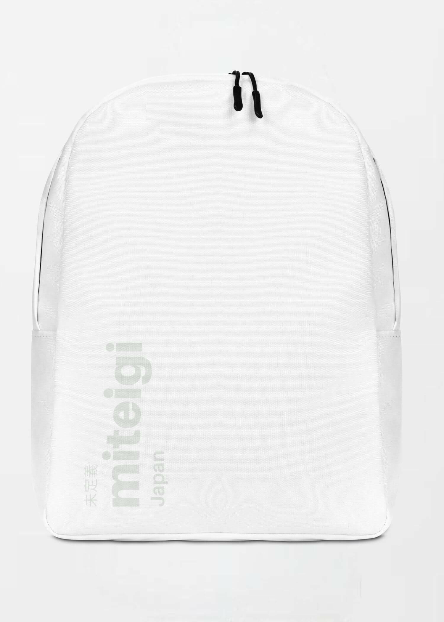 Minimalist Backpack miteigi Logo platinum     miteigi Logo Branded product item travel luggage backpacks everyday bags in white