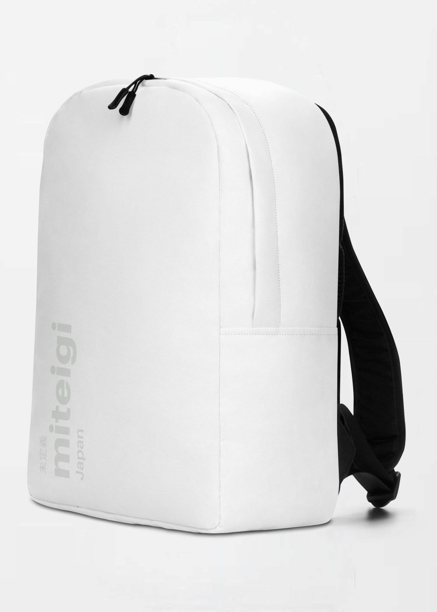 Minimalist Backpack miteigi Logo platinum     miteigi Logo Branded product item travel luggage backpacks everyday bags in white