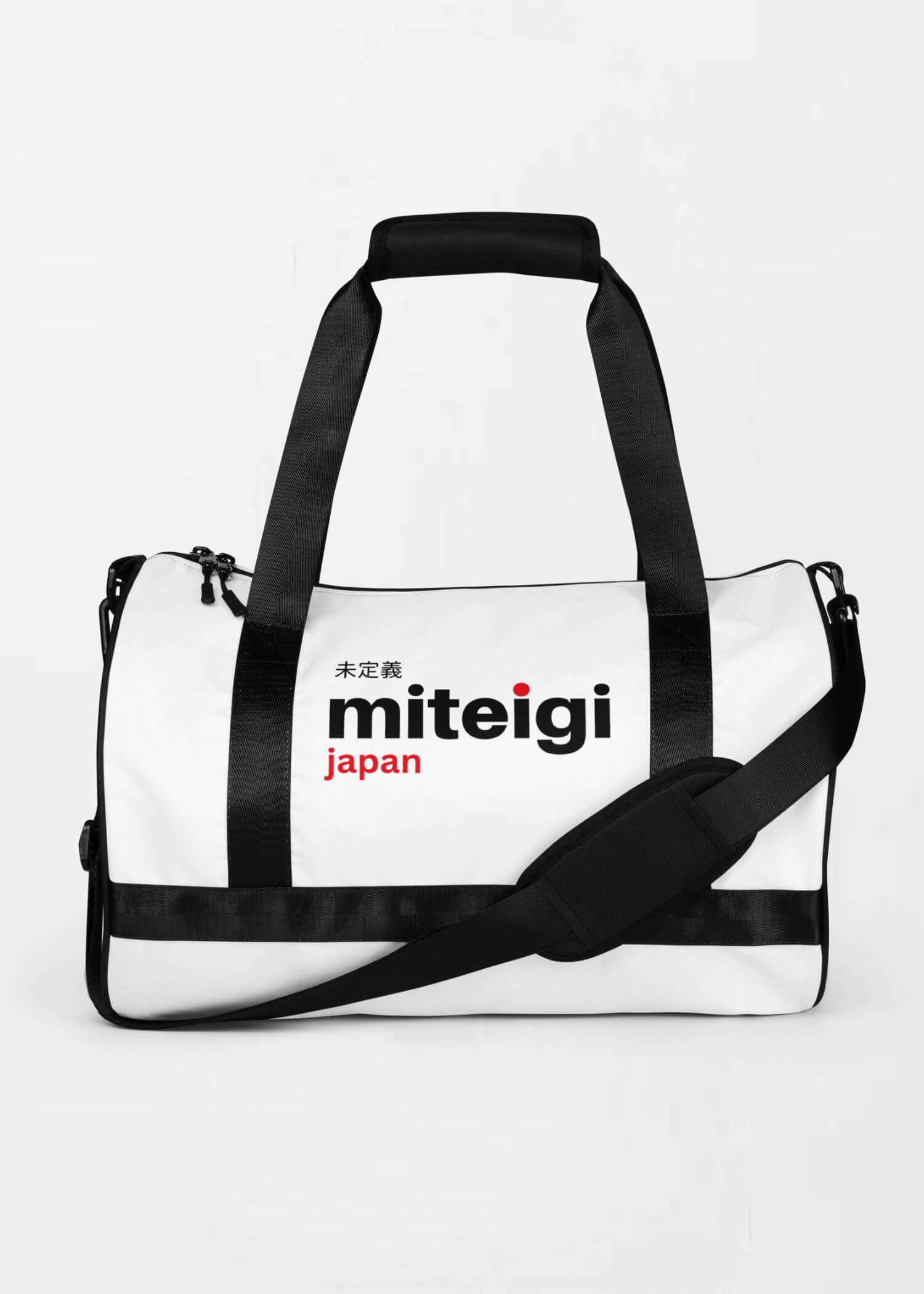 miteigi Logo Gym Bag  miteigi Logo branded product item Fitness Sports Activewear by miteigi products brand items luggage baggage bags White red