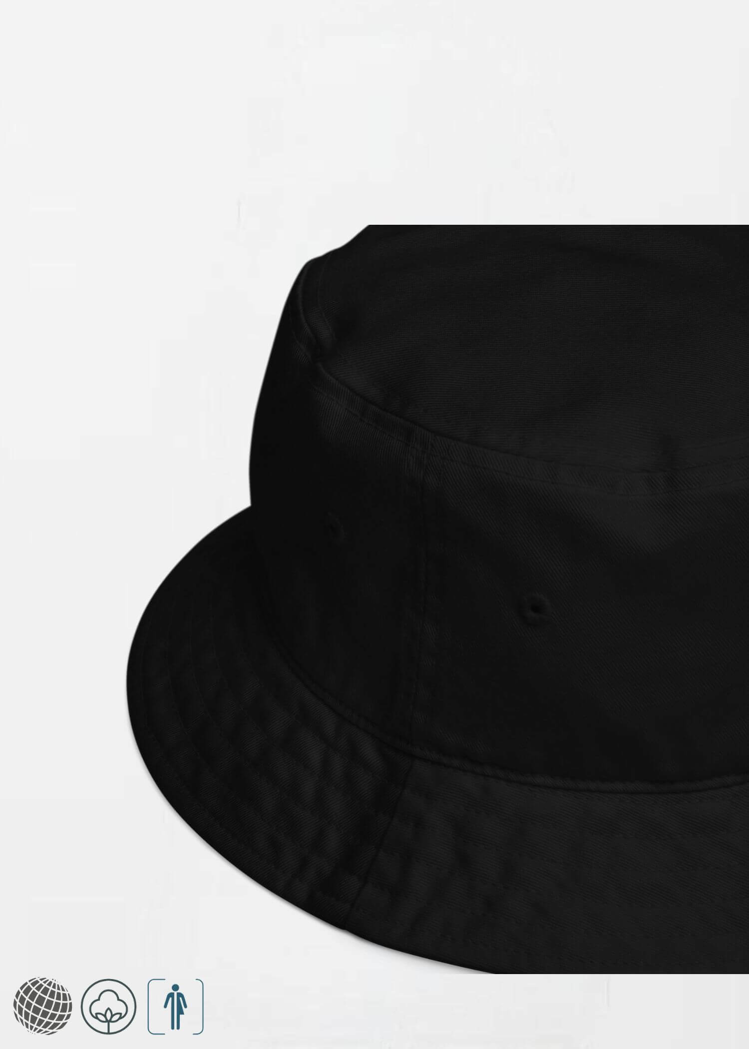 Organic Cotton Bucket Hat miteigi Logo  Women’s Men’s miteigi Logo Branded product item Unisex anywear summer festival hats for woman man in black Mens womens Headwear in black