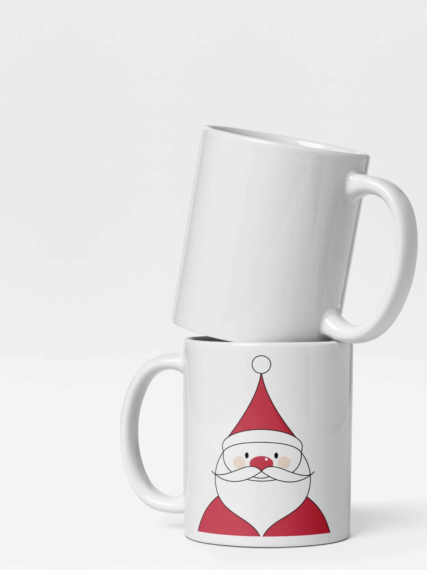 Glossy Rosy Cheek Santa Mug           Cartoon Santa Claus drinks cup coffee, tea, juice, milk drinking cups miteigi branded product item tumblers ceramics in white with multicolor pattern Ceramic Anime Gifts Father Christmas holiday season Japanese festive mugs