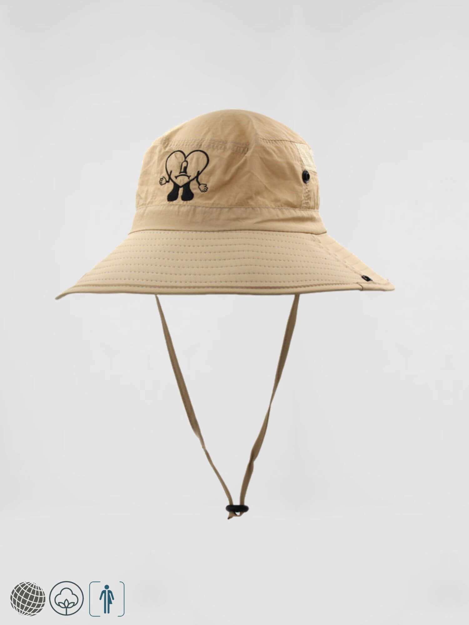 Safari Hat    Unisex anywear UV Sun Protection Caps Mens Womens Adjustable Windbreaker Rope Fashion Outdoor Sport Climbing Bucket Hats 56-58cm for Man Woman in Khaki Mens Womens heart cartoon headwear