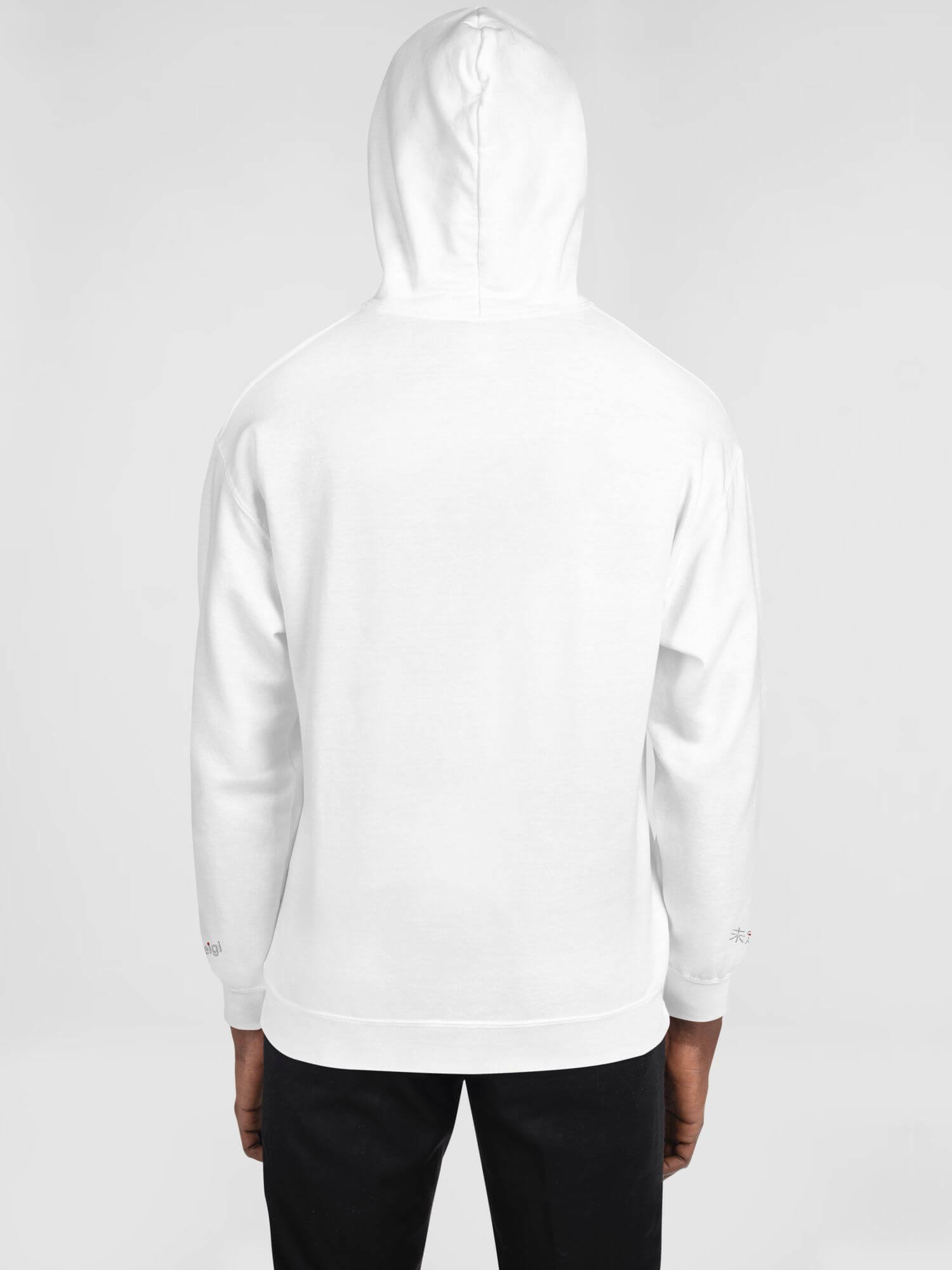 Gildan x miteigi Arch Logo Hoodie white   Unisex Anywear Men’s Women’s long sleeves hooded kanga pouch sweatshirts for tall plus size man woman  miteigi logo-branded in white with platinum red pattern MiteigiYūki fitness gym running sports mens womens sportswear