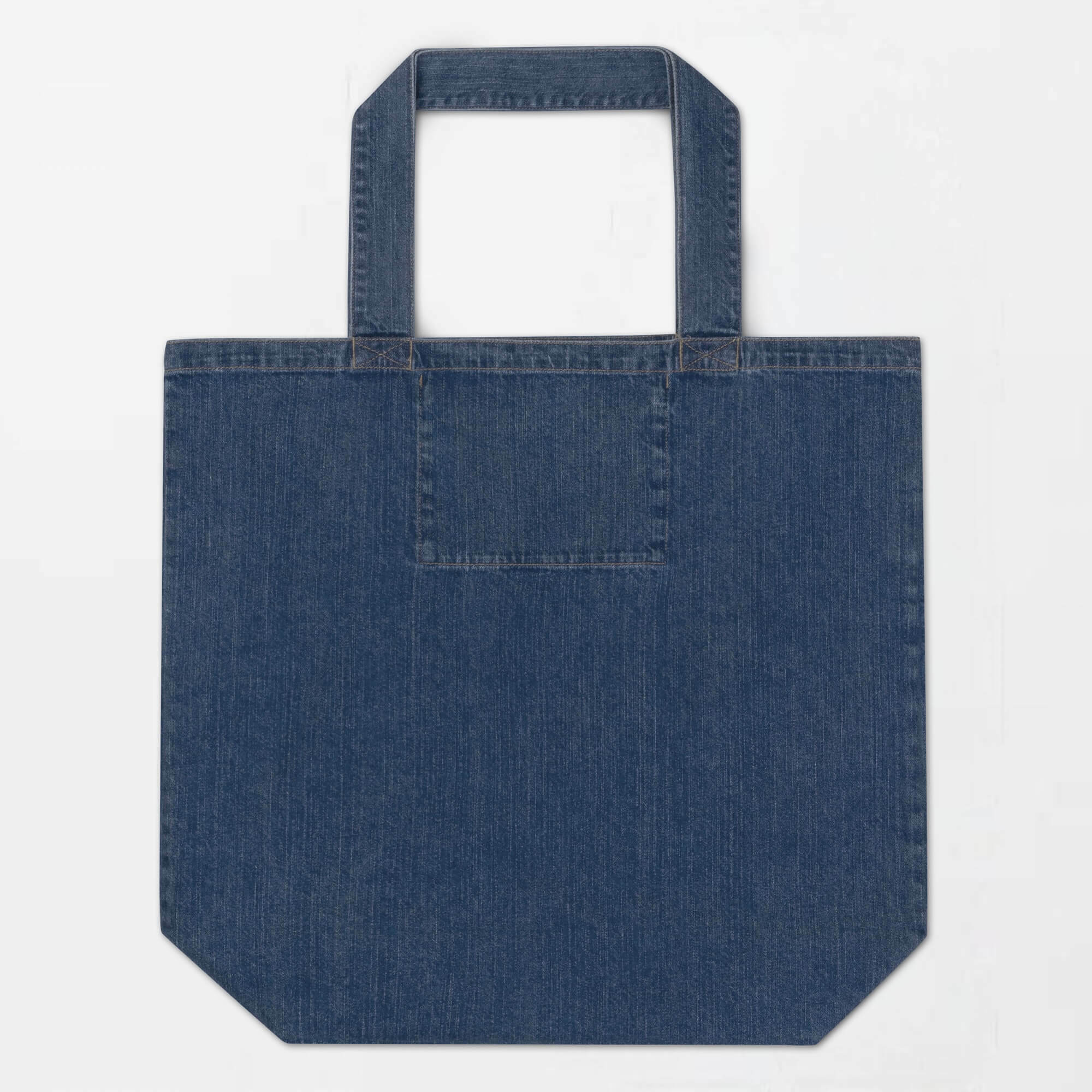 Organic Denim Tote Bag miteigi Script Logo      miteigi Logo Branded product item Beach travel vacation holiday getaway everyday use Fitness Sports Activewear by miteigi products brand items luggage baggage bags blue with platinum red