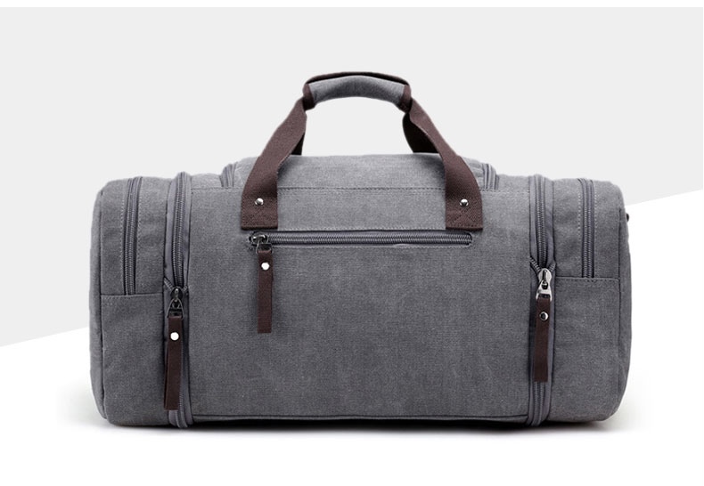 Gray / Grey Black Blue Coffee Green Khaki Canvas Travel Bag Scione Men Travel Bags Canvas Carry On Luggage Multifunction Leather Bags Weekend Bags Duffel Bag Large Capacity Tote Travel Bags Trending