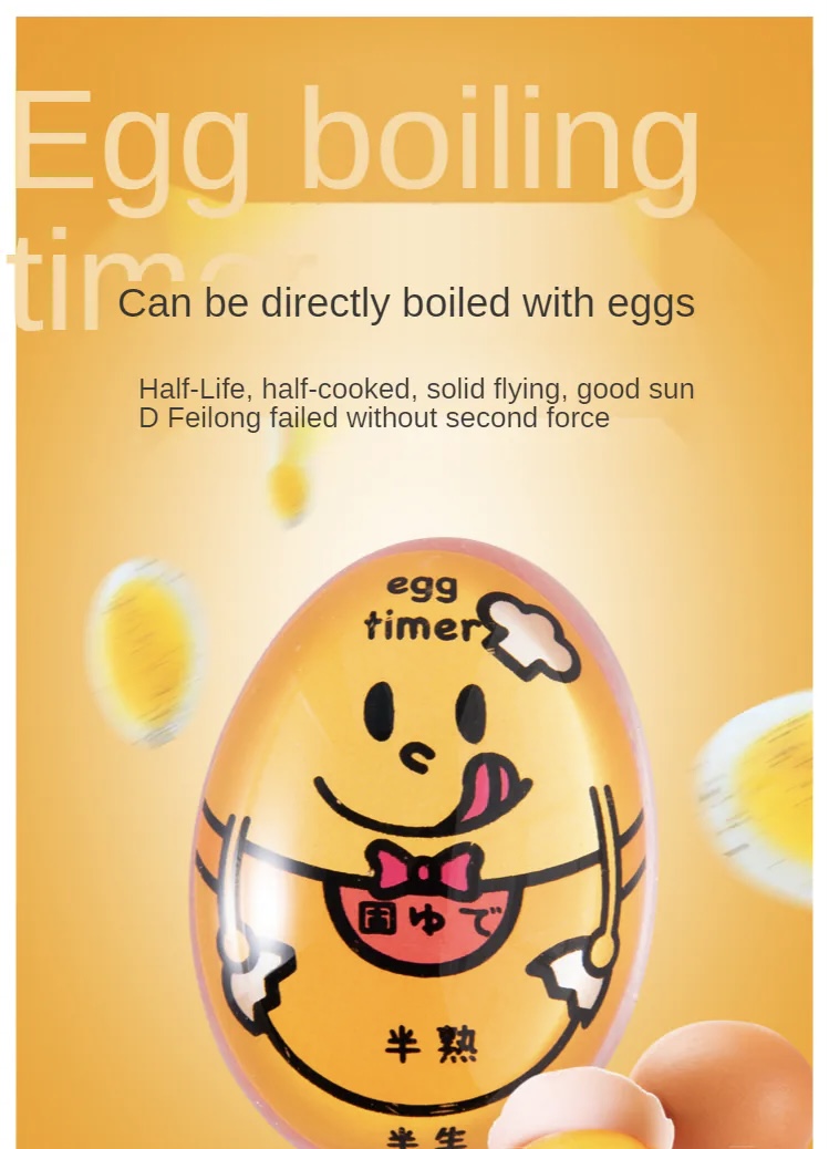 Japan Egg Perfect Color Changing Timer Yummy Soft Hard Boiled Eggs Cooking Kitchen Eco Friendly Resin Egg Red Timer Japanese Kitchen Timers Tools Trend