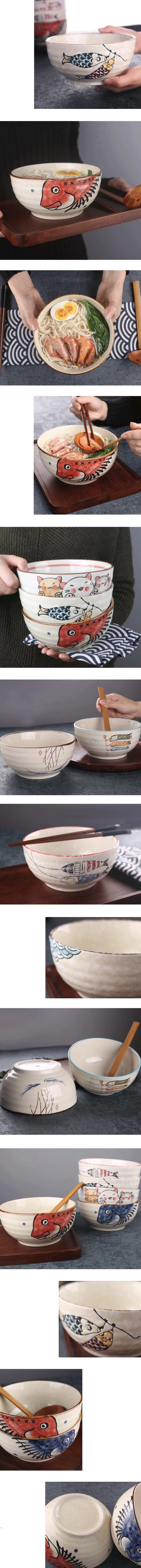 Japanese Ramen Bowl Underglaze Hand painted 7 inch Ceramic Household Soup Japan Trend Commercial Restaurant Noodle Large Bowls