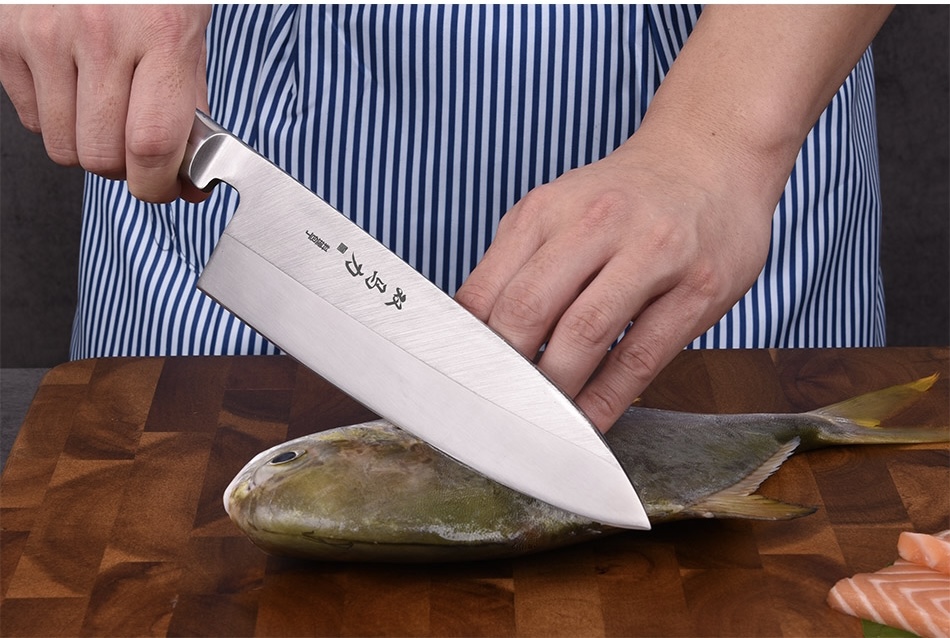 Japanese Sashimi Knife 8 inch Sushi Kitchen Salmon Fish Filleting Steel Trend Japan Knives Cleaver Cutter Slicing Kitchen Tool