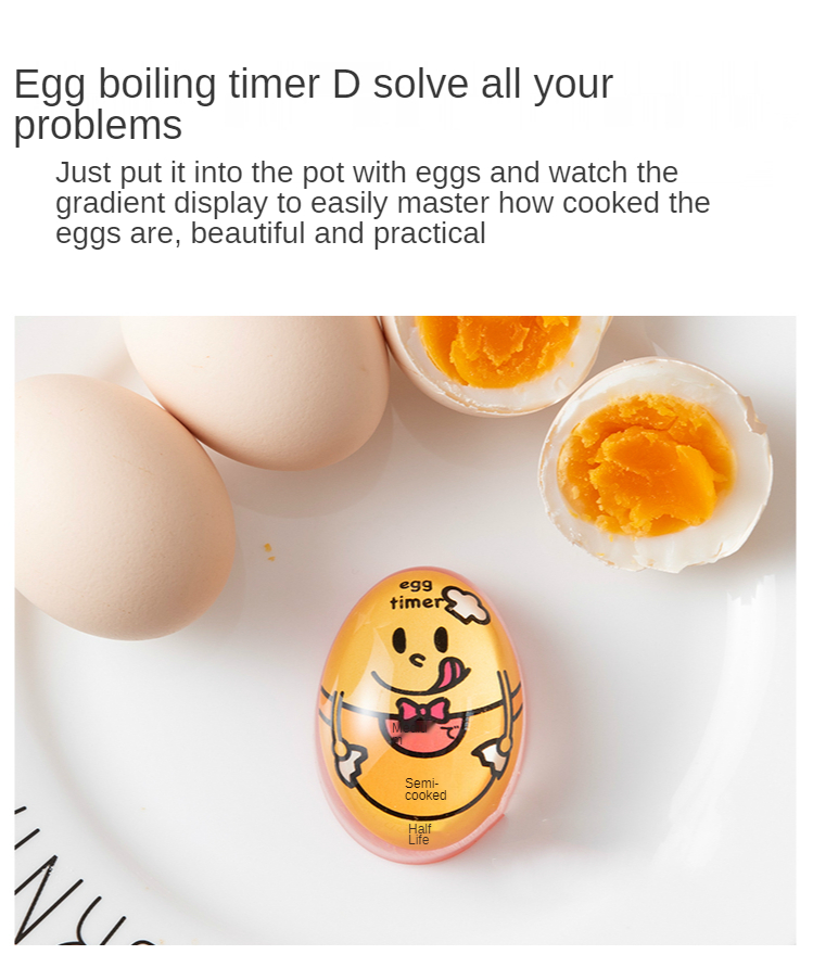 Japan Egg Perfect Color Changing Timer Yummy Soft Hard Boiled Eggs Cooking Kitchen Eco Friendly Resin Egg Red Timer Japanese Kitchen Timers Tools Trend