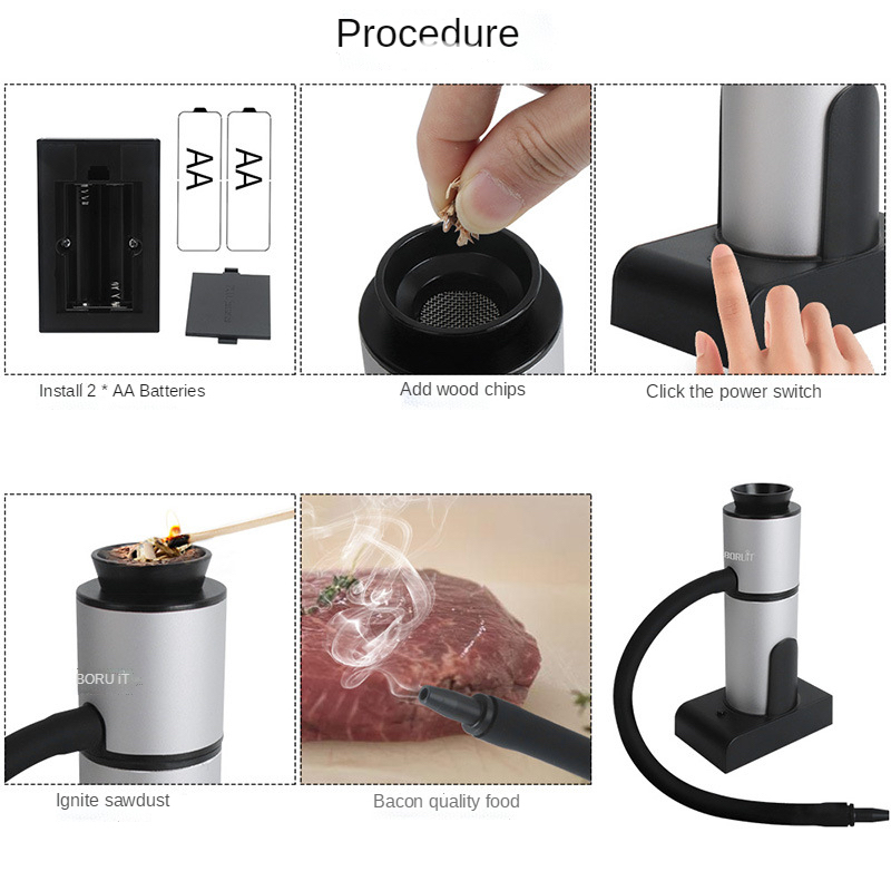 Smoke Infuser Cuisine Smoker Machine Handheld Smoked Set Trending Cold Food Silver Machines Kitchen Utensils