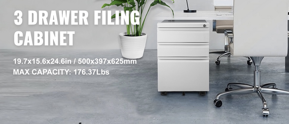 office file cabinets,3 drawers with lock,5 wheels