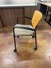 Used Beige & Wood Back Haworth Improv Side Chair with Arms Stackable