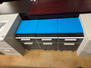 Used Teknion Blue Mobile Filing Pedestals 15.75"W with Lock and Key