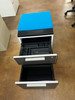 Used Teknion Blue Mobile Filing Pedestals 15.75"W with Lock and Key
