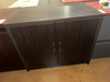 Used Brown Wood 2-Door Storage Case with Shelf