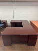 U- Shaped Desk - Mahogany Wood