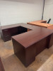 U- Shaped Desk - Mahogany Wood