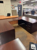 U- Shaped Desk - Mahogany Wood