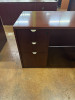 U- Shaped Desk - Dark Cherry Wood
