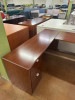 U- Shaped Desk - Cherry Wood