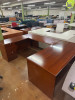 U- Shaped Desk - Cherry Wood