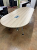 Light Wood-Grain Boatshape Conference Table