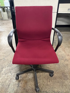 STEELCASE BURGUNDY TASK CHAIR