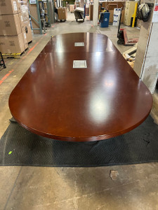 Cherry Veneer Racetrack Conference Table 12' x 4'