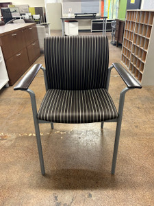 Used Steelcase Brown Guest Chair with Wood Arms Stackable