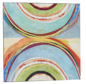 40x40 Canvas Print of Blue Half Circle