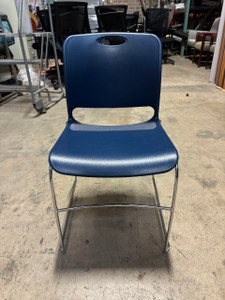 Used Blue Stack Chair Seating Armless