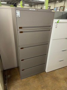Used 5-High Lateral Filing Storage 30"W -- Light Gray