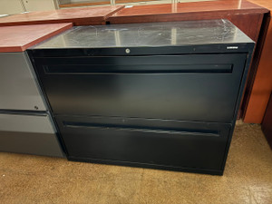 Used HON Black 2-Drawer Lateral Filing Cabinet 36"W