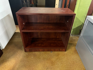 Used OfficesToGo Cherry Wood 2-Shelf Bookcase 31.5"W