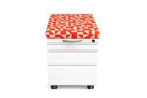 Mobile Pedestal File Cabinet w/Cushion Top