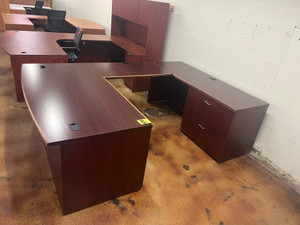 U-Shaped Cherry Desk 72"x101"x36"