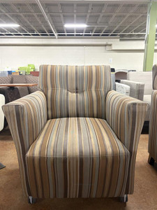 Lounge Chair - Brown/Blue Striped